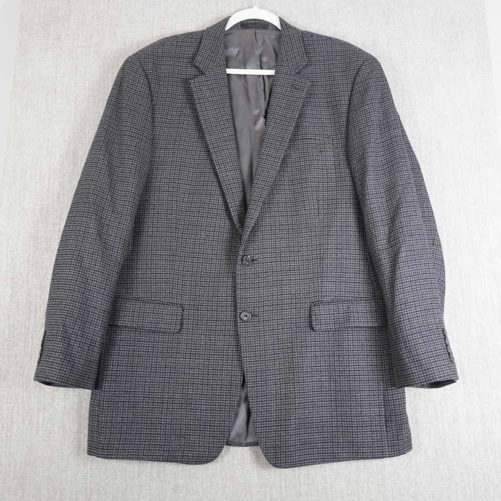 Chaps Ralph Lauren 42L Houndstooth Lambswool Tweed Blazer Jacket Sport Coat